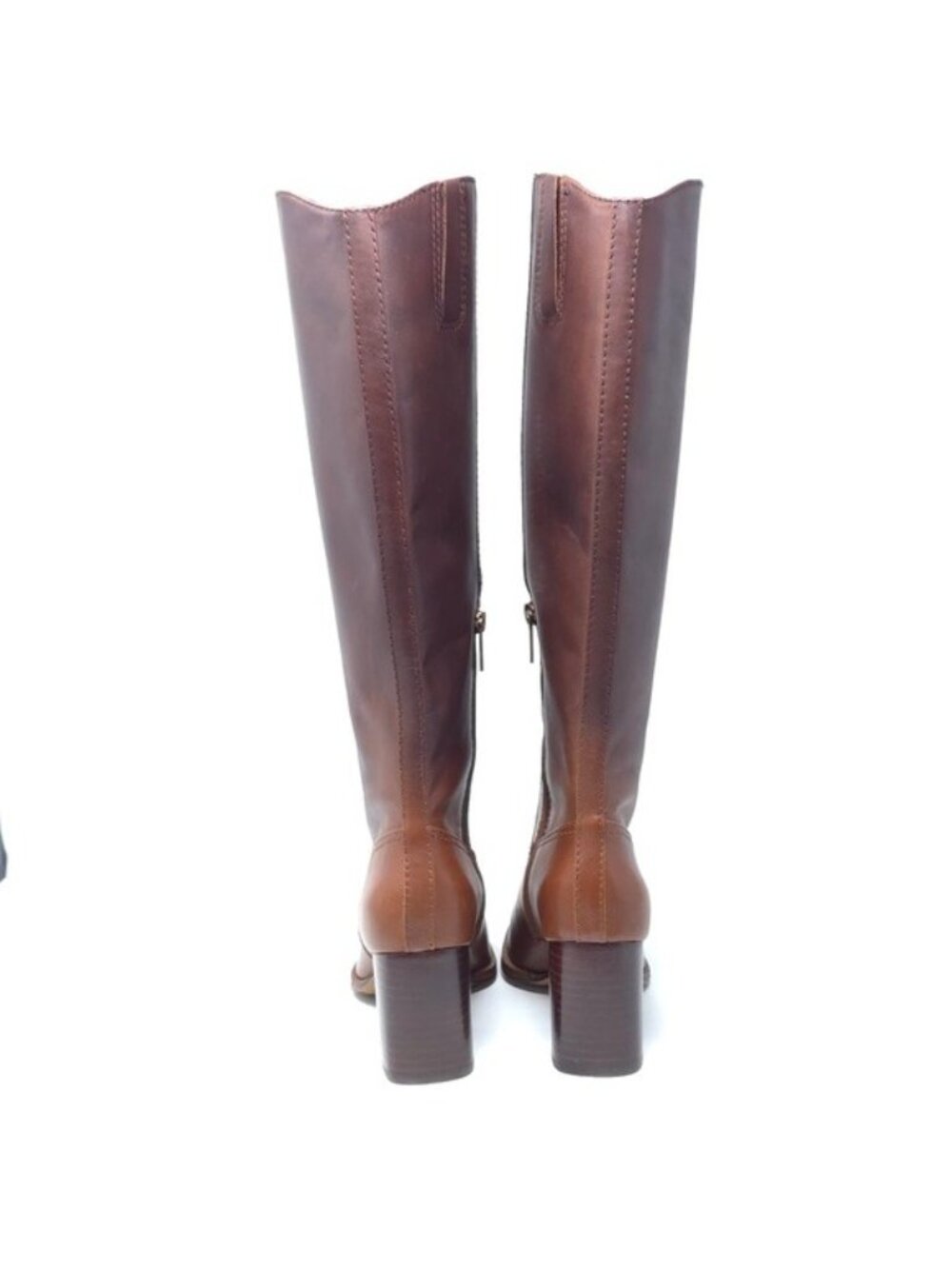 Vince Camuto Boots Leila Brown Leather Block Heel Knee High Size 6M - Picture 4 of 12